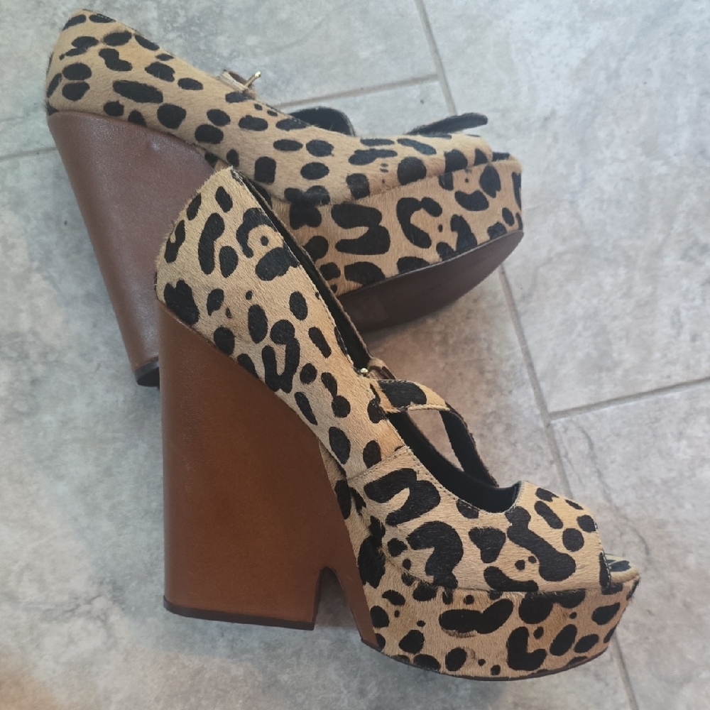 Steven By Steve Madden Animal Print Platform Wedges
